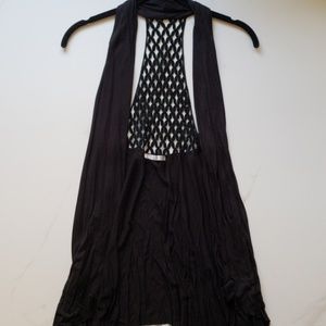 🔴 Black Tank Cardigan with cutout back XS